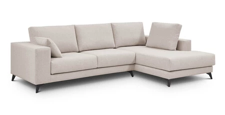 Sofá tapizado con chaise longue derecha Nido