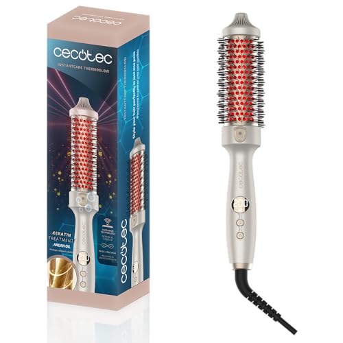 Cecotec Cepillo Térmico Alisador y Moldeador de Puntas con Infrarrojos y Tecnología Iónica InstantCare ThermoGlow