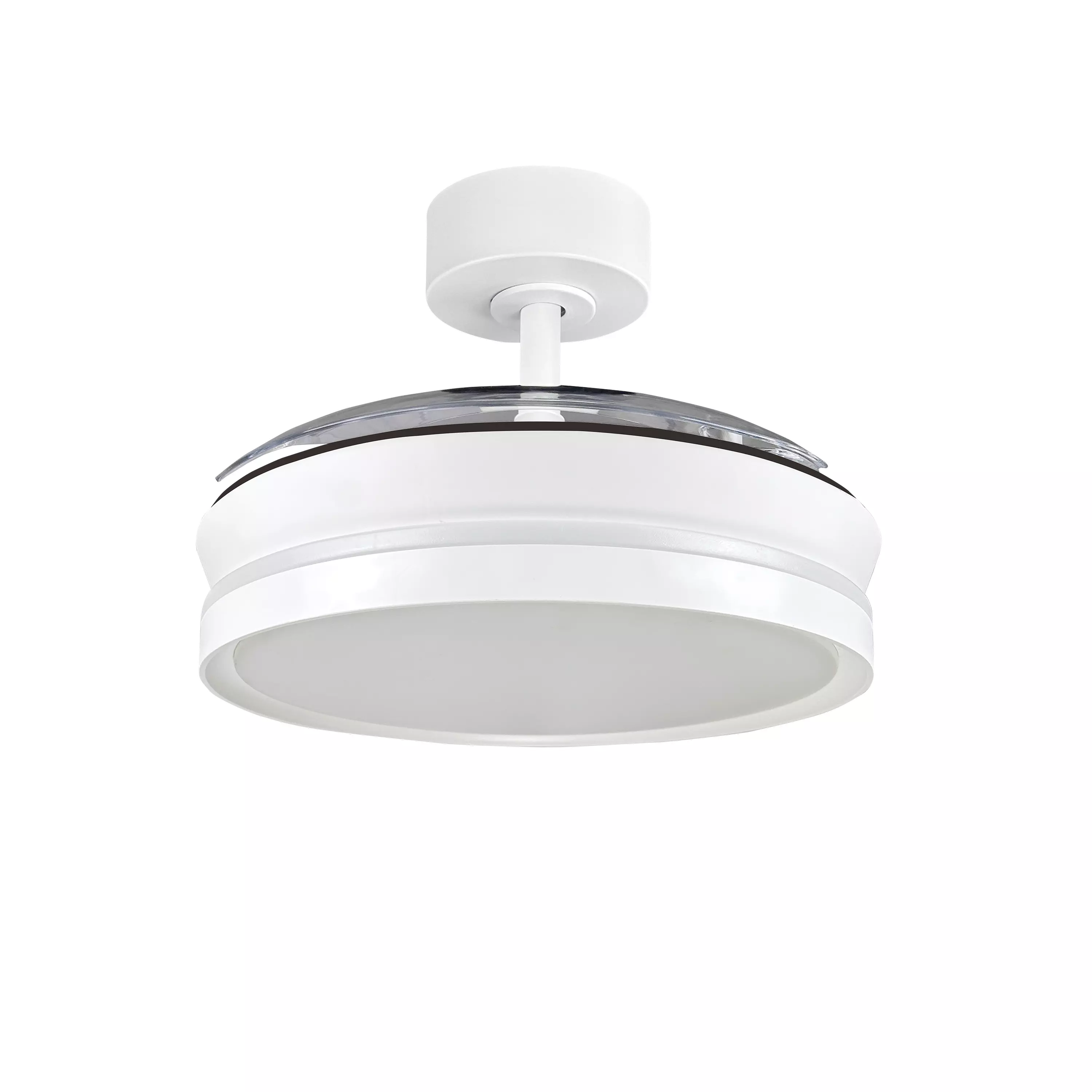 Ventilador de techo con luz silencioso DC 28W con mando ø91 cm Ipora blanco luz CCT 3 aspas retráctiles tipo lámpara| 6 velocidades| modo verano/invierno| temporizador| brisa| recomendado para <13m²

