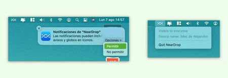 そこには、許可リクエストと、今後 Mac に表示されるアイコンがあります。