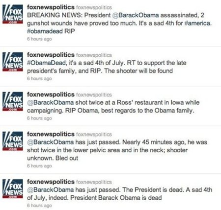 Los servicios secretos de EE.UU. siguen investigando el 'asesinato' de Obama en el twitter de la FOX