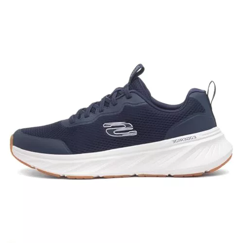 Skechers Edgeride RekzeSneaker para Hombre, Malla Azul Marino de Poliuretano termoplástico con Ribete Blanco, 46 EU