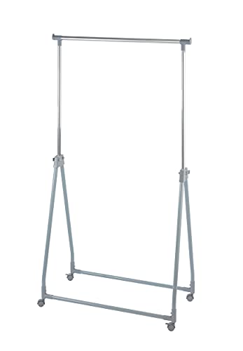 Wenko Perchero Plegable - Regulable en Altura, Metal Cromado, 88 x 100-168ja x 11-49 cm, Cromo