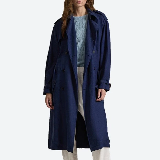 Polo Ralph Lauren Gabardina de mujer azul marino con doble botonadura