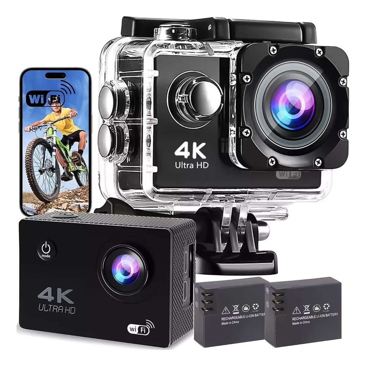 Paquete de cámara de acción con accesorios