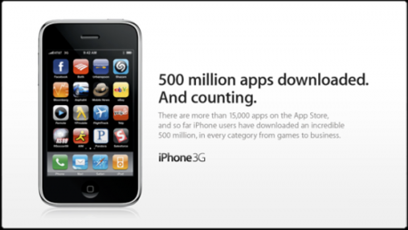 500 millones de aplicaciones para el iPhone descargadas