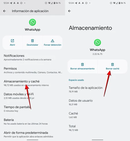 WhatsAppキャッシュを削除する