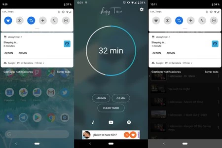 おやすみタイマー動作