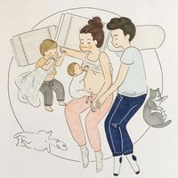 Preciosas ilustraciones de una madre de dos niños que reflejan el día a día de la maternidad