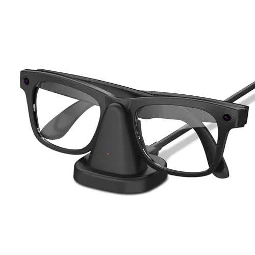 Geekria Base de Carga Compatible con Ray-Ban Meta (Gen 1 y 2), Wayfarer, Headliner, Skyler, Oakley Meta HSTN, Cargador portátil para Smart Glasses (Negro)