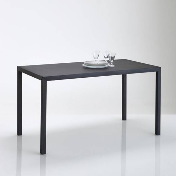 Mesa comedor de metal negro mate 4 plazas Hiba