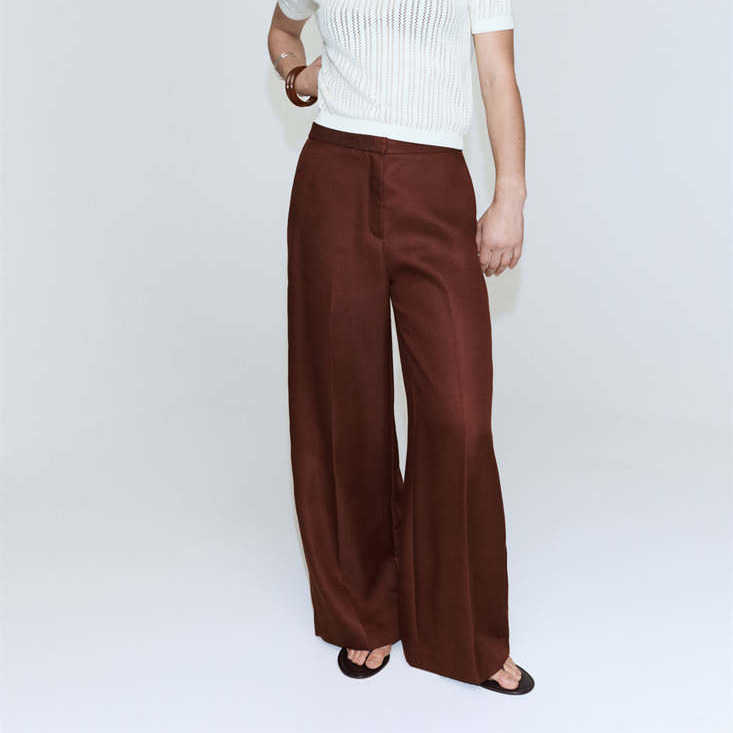 Pantalón lyocell tiro alto