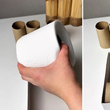 Con esta genial idea puedes reutilizar los rollos de papel higiénico y mantener más ordenada la cocina 