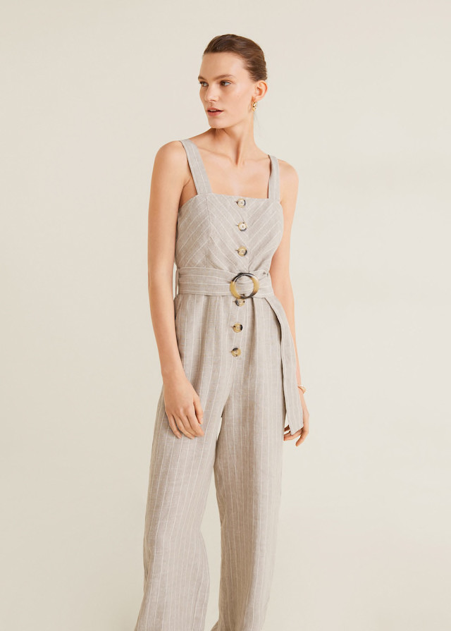 Mono Negro Hombre Mono De Lino Para Hombre Verano Manga Corta