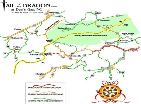 Mapa de radar Tail of  the dragon