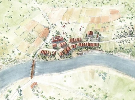 Ilustração do assentamento romano de Salodurum por volta do ano 200 | Crédito: Kantonsarchäologie Solothurn / Monika Krücken