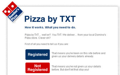 Pide pizzas con un SMS