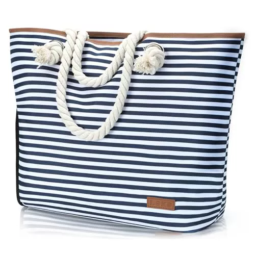 Lekespring Bolsa de Playa Grande con Cremallera