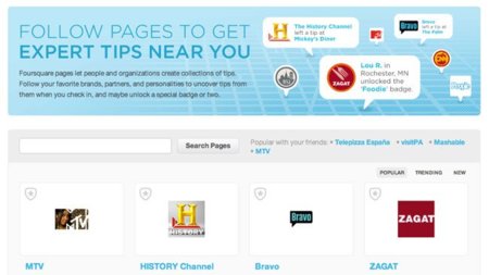 Foursquare pone a prueba su expansión abriendo sus páginas de marca a todos los usuarios