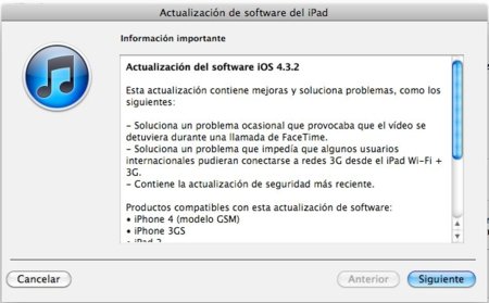 Apple lanza la actualización de software iOS 4.3.2