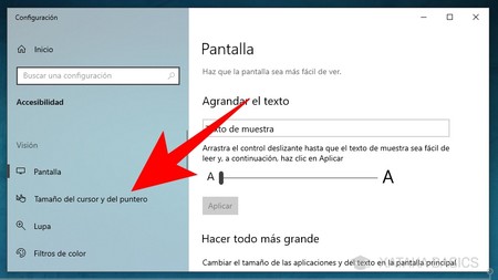 Tamano Cursor Puntero