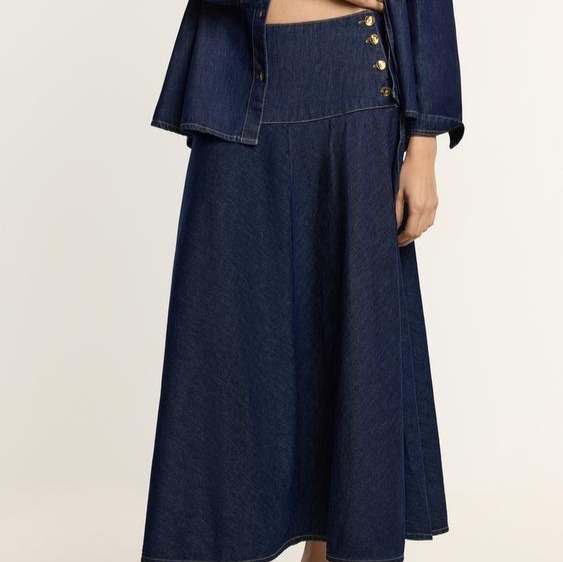 Falda midi denim ligero

