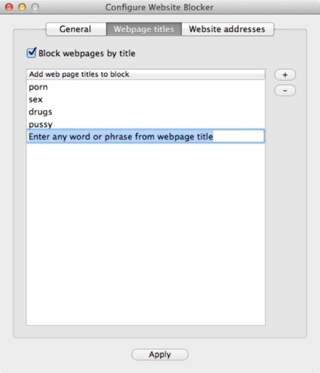Block websites os x
