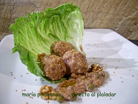 Albóndigas en salsa de nueces. Receta
