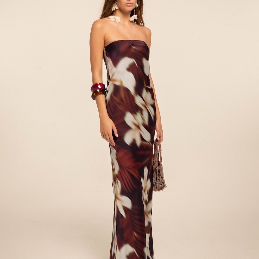 The-Are
Vestido midi palabra de honor

