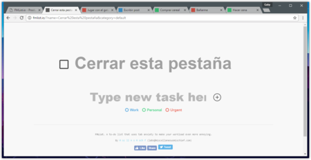 Un gestor de tareas que usa la ansiedad de cerrar pestañas para ayudarte a completar las cosas