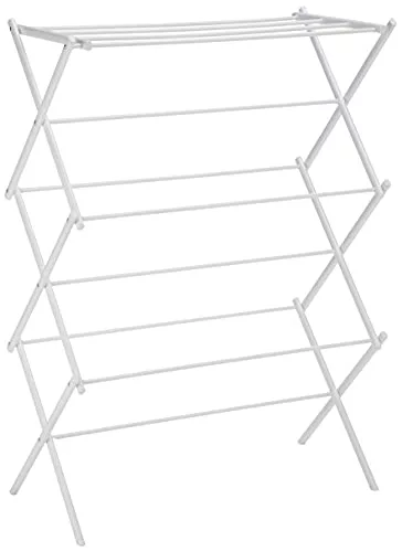 Amazon Basics Tendedero plegable, 14.5" D x 29.5" W x 41.8" H, color blanco.