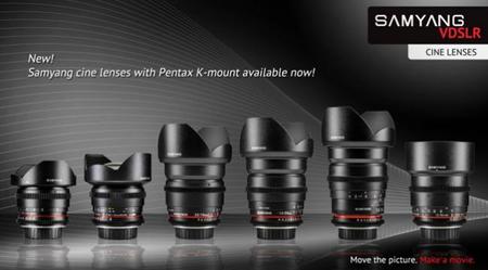 Samyang prepara el lanzamiento de seis objetivos V-DSLR para cámaras Pentax con montura K