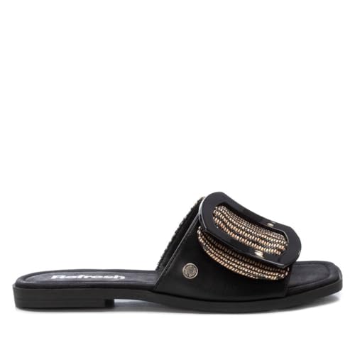 REFRESH - Sandalia Mujer Negro - Calzado Cómodo y Versátil - Moda casual - Modelo 17286103 (Talla 40)