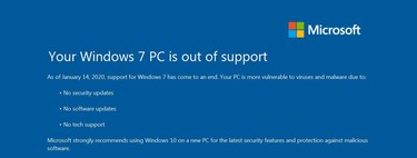 Qué implica seguir con Windows 7 a partir de hoy, tras el fin de soporte