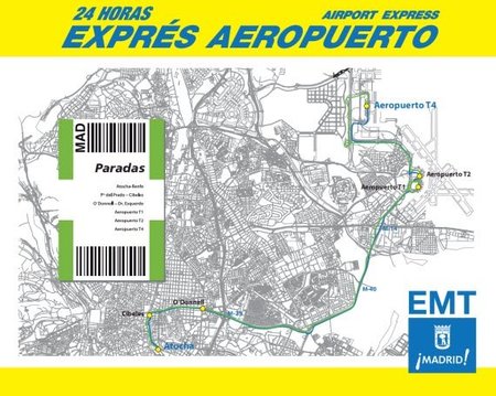 Comenzó a funcionar la línea de autobús que llega a Barajas las 24 horas