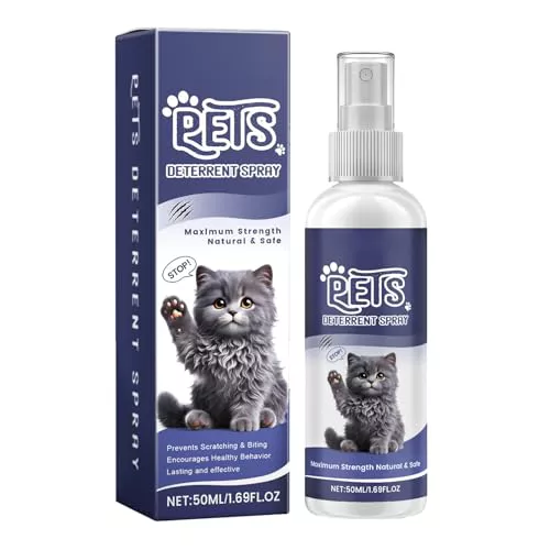 Mnozreo Spray Antiarañazos Gatos Sofa,Spray Educador Antiarañazos,Protector Sofa Arañazo,Disuasión de Arañazos Repelente de Gatos,50ML,1PC