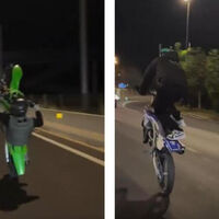 Moteros vacilando a la policía terminan estampados contra coches: la moda del 'rideout' llega de EE.UU a España 