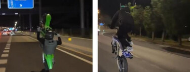 Moteros vacilando a la policía terminan estampados contra coches: la moda del 'rideout' llega de EE.UU a España 