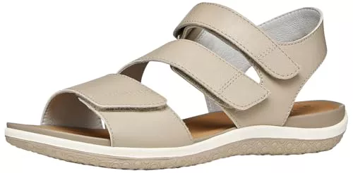 Geox Sandalia plana para mujer D Vega A, color arena, 36 EU