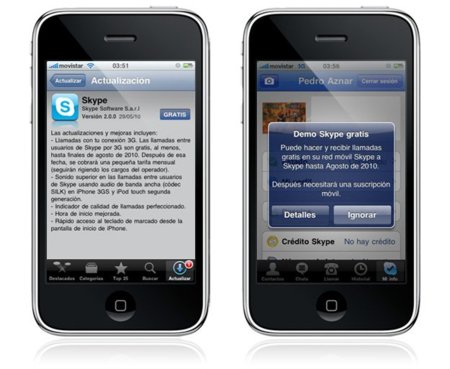 Skype se actualiza y añade soporte a iOS 4