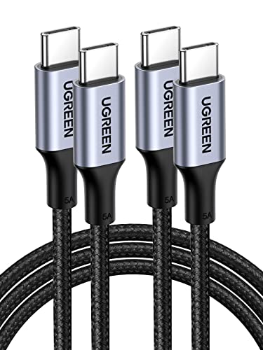 UGREEN 100W Cable USB Tipo C a C 20V 5A, 2M 2 Unidades Cable Carga Rápida Type C 