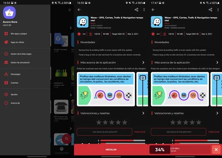 Aurora Store en un móvil Android
