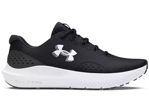 Under Armour UA Charged Surge 4 Zapatos de deporte para hombre, ligeras y transpirables deportivas de hombre, color negro/gris antracita/blanco