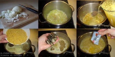 sopa de fideos con almejas receta paso a paso