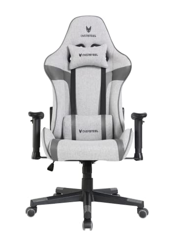 Oversteel - ULTIMET Silla Gaming Profesional Tela Transpirable, Reposabrazos 2D, Ajustable en Altura, Respaldo Reclinable 180º, Pistón Gas Clase 3, Hasta 120Kg, Color Gris