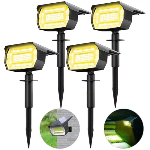 LOTMOS Luces Solares LED Exterior Jardin [4 Paquete/72LED] 