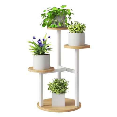 IBUYKE 4 Niveles Estanteria para Plantas de Madera