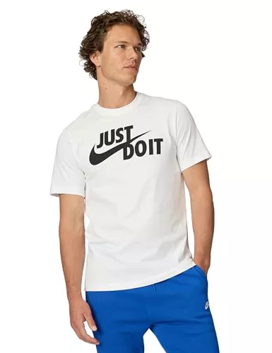 Nike M NSW tee Just Do It Swoosh T-Shirt, Hombre, White/Black, 2XL
