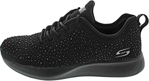 Skechers Bobs Squad 2 Bow Beauty - Tenis de Punto con Cordones para Mujer, Negro/Negro, 40 EU