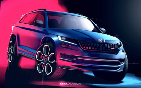 Estos dos bocetos nos muestran por primera vez la imagen del Škoda Kodiaq RS al completo
